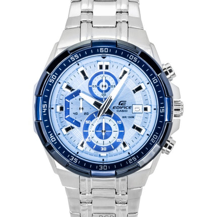 Montre homme Casio Edifice analogique standard chronographe acier inoxydable cadran bleu quartz EFR-539DE-2AV 100 m