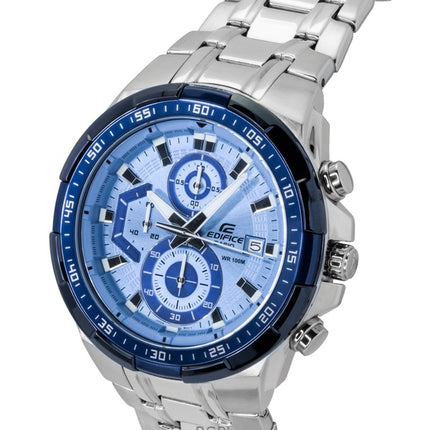 Montre homme Casio Edifice analogique standard chronographe acier inoxydable cadran bleu quartz EFR-539DE-2AV 100 m
