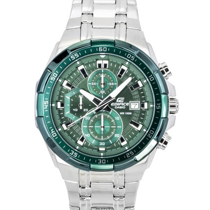 Montre homme Casio Edifice analogique standard chronographe acier inoxydable cadran vert quartz EFR-539DE-3AV 100 m