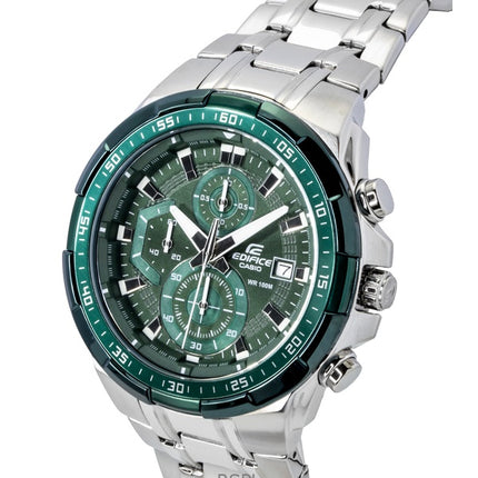 Montre homme Casio Edifice analogique standard chronographe acier inoxydable cadran vert quartz EFR-539DE-3AV 100 m