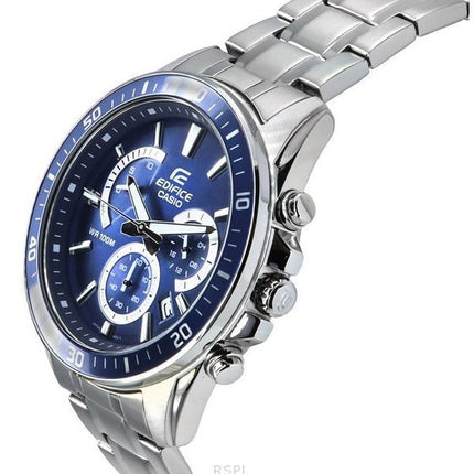 Montre pour homme Casio Edifice analogique standard chronographe en acier inoxydable cadran bleu quartz EFR-552D-2A 100M