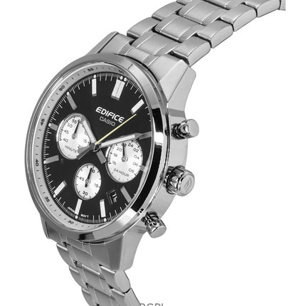 Montre homme Casio Edifice chronographe analogique en acier inoxydable, cadran noir, quartz EFR-575D-1A, 100 m