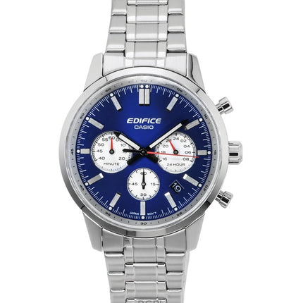 Montre homme Casio Edifice chronographe analogique en acier inoxydable, cadran bleu, quartz EFR-575D-2A, 100 m