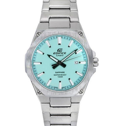 Montre pour homme Casio Edifice avec cristal saphir analogique en acier inoxydable et cadran turquoise à quartz EFR-S108D-2B 100