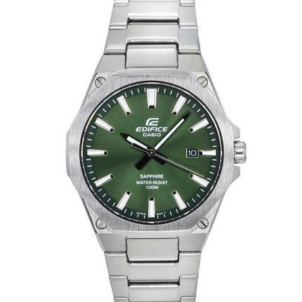 Montre pour homme Casio Edifice avec cristal saphir analogique en acier inoxydable et cadran vert à quartz EFR-S108D-3A 100M