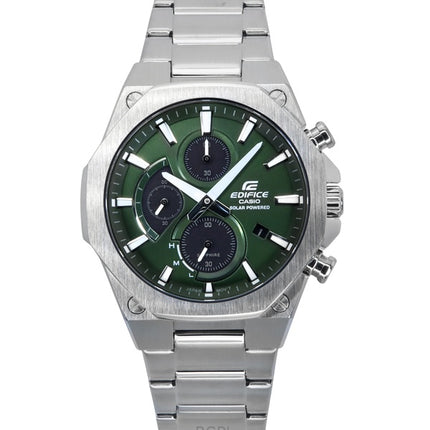 Montre chronographe analogique Casio Edifice Slim Line en acier inoxydable avec cadran vert et fonction solaire EFS-S570D-3A 100