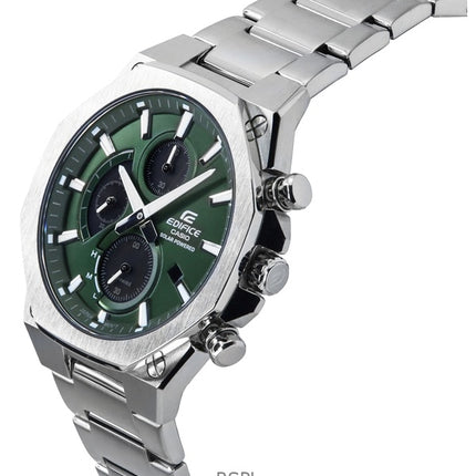 Montre chronographe analogique Casio Edifice Slim Line en acier inoxydable avec cadran vert et fonction solaire EFS-S570D-3A 100