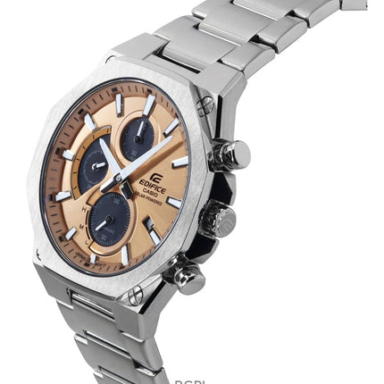 Montre chronographe analogique Casio Edifice Slim Line en acier inoxydable avec cadran en cuivre et fonction solaire EFS-S570D-5