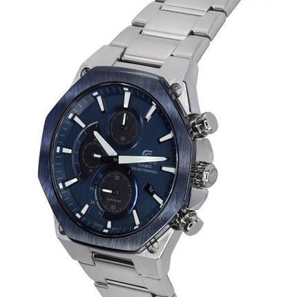 Montre pour homme Casio Edifice Analog Slim Line avec chronographe en cristal saphir et cadran bleu solaire EFS-S570DB-2A 100M