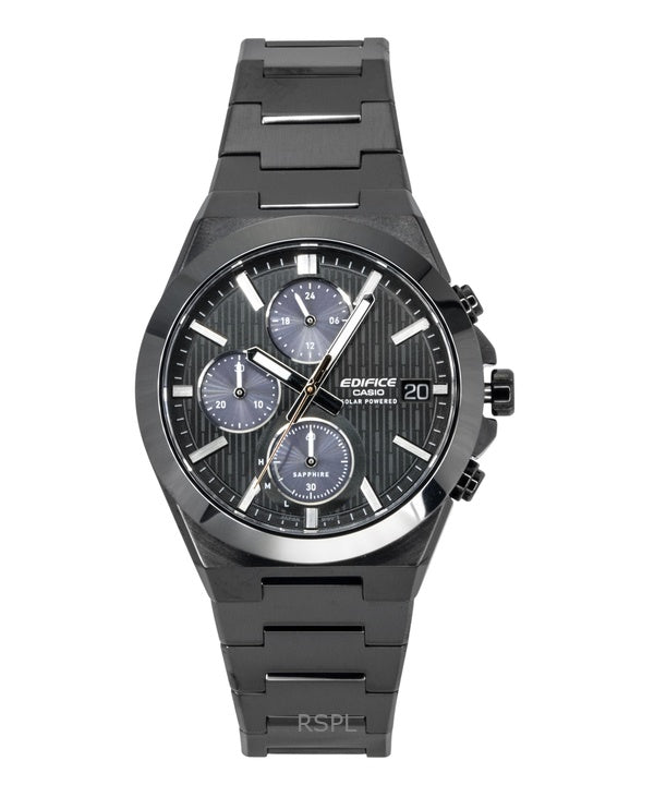 Montre chronographe analogique Casio Edifice pour homme, cadran noir, acier inoxydable, solaire EFS-S650DC-1A, 100 m