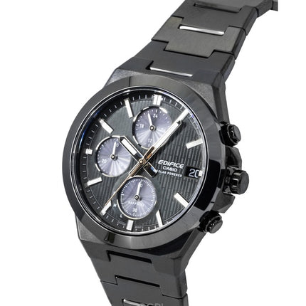 Montre chronographe analogique Casio Edifice pour homme, cadran noir, acier inoxydable, solaire EFS-S650DC-1A, 100 m