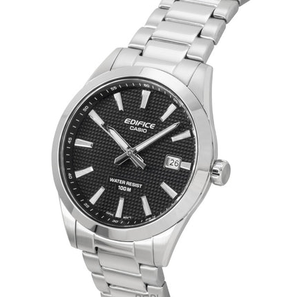 Montre homme Casio Edifice analogique en acier inoxydable, cadran noir, mouvement à quartz EFV-160D-1A, étanche à 100 m