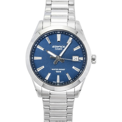 Montre homme Casio Edifice analogique en acier inoxydable, cadran bleu, mouvement à quartz EFV-160D-2A, étanche à 100 m