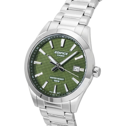 Montre homme Casio Edifice analogique en acier inoxydable, cadran vert, mouvement à quartz EFV-160D-3A, étanche à 100 m