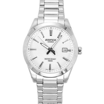 Montre homme Casio Edifice analogique en acier inoxydable, cadran blanc, mouvement à quartz EFV-160D-7A, étanche à 100 m