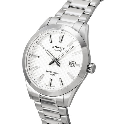 Montre homme Casio Edifice analogique en acier inoxydable, cadran blanc, mouvement à quartz EFV-160D-7A, étanche à 100 m