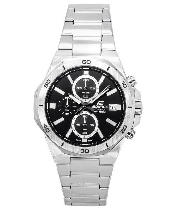 Casio Edifice Classique Standard Chronographe Analogique Cadran Noir Quartz EFV-640D-1A 100M Montre Homme