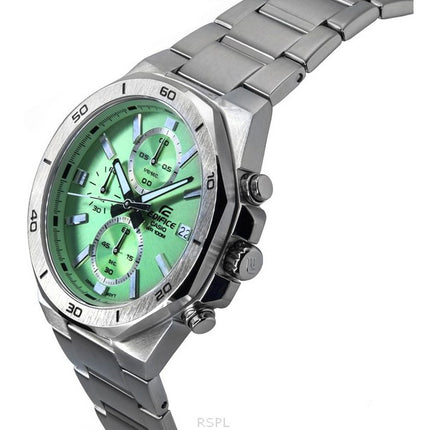 Montre chronographe analogique Casio Edifice Standard en acier inoxydable avec cadran vert et quartz EFV-640D-3AV 100M pour homm