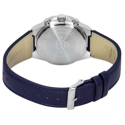 Montre Homme Casio Edifice Standard Chronographe Bracelet Cuir Cadran Bleu Quartz EFV-640L-2A 100M