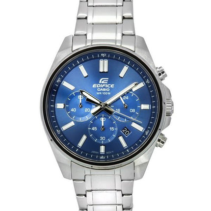 Montre pour homme Casio Edifice Standard analogique chronographe en acier inoxydable cadran bleu Quartz EFV-650D-2A 100M