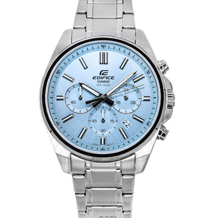 Montre homme Casio Edifice EFV-650D-2BV, chronographe analogique standard, cadran bleu clair, quartz, 100 m