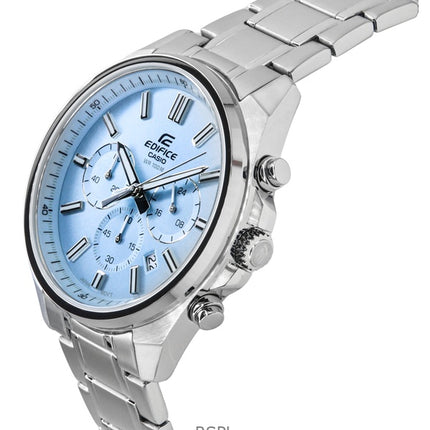 Montre homme Casio Edifice EFV-650D-2BV, chronographe analogique standard, cadran bleu clair, quartz, 100 m