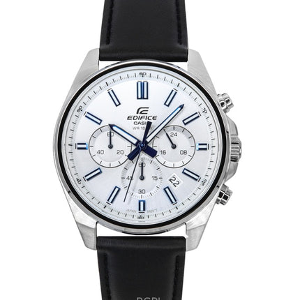 Montre homme Casio Edifice EFV-650L-7AV, chronographe analogique standard, cadran blanc, quartz, 100 m