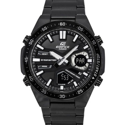 Montre pour homme Casio Edifice analogique numérique en acier inoxydable avec cadran noir à quartz EFV-C110DC-1A 100M