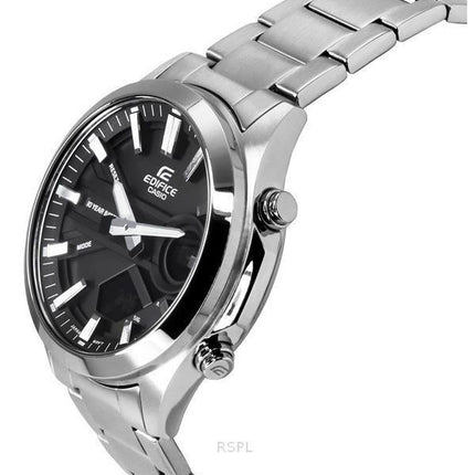 Montre pour homme Casio Edifice analogique numérique en acier inoxydable avec cadran noir à  quartz EFV-C120D-1A 200M