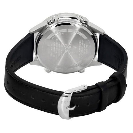 Montre pour homme Casio Edifice analogique numérique avec bracelet en cuir et cadran gris à  quartz EFV-C120L-8A 100M