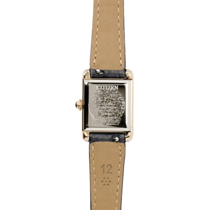 Montre femme Citizen Eco-Drive EG2799-18W, bracelet en cuir analogique, cadran argenté