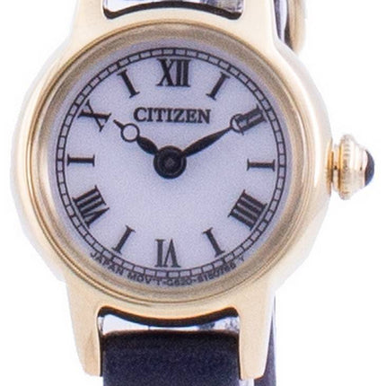 Montre Citizen avec cadran blanc en cuir Eco-Drive EG2995-01A pour femme