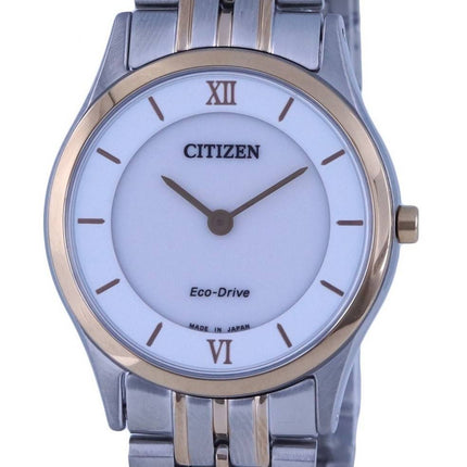 Montre pour femme Citizen Analog Two Tone en acier inoxydable avec cadran blanc Eco-Drive EG3224-57A.G