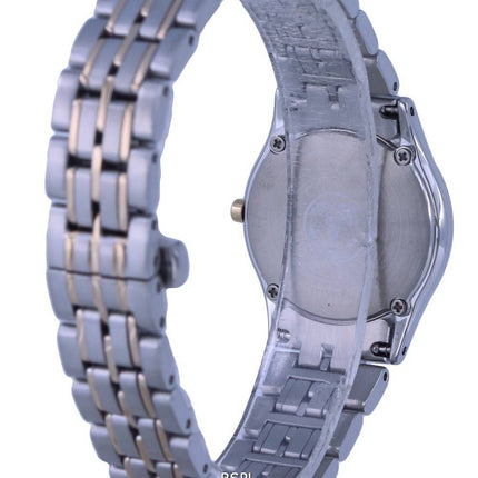 Montre pour femme Citizen Analog Two Tone en acier inoxydable avec cadran blanc Eco-Drive EG3224-57A.G