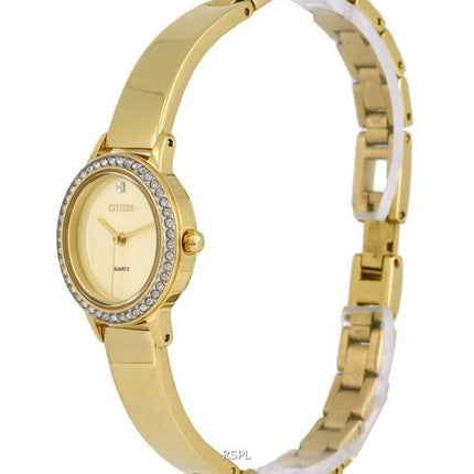 Citizen Crystal Accents Montre è  quartz en acier inoxydable doré EJ6132-55P.G pour femme