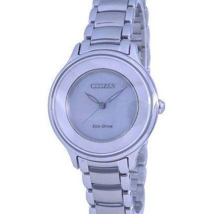 Montre Citizen Eco-Drive EM0380-57D en acier inoxydable avec cadran argenté pour femme