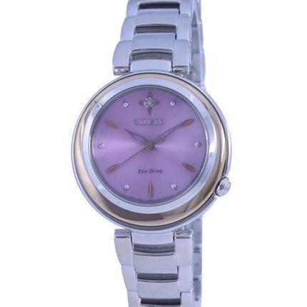 Montre pour femme Citizen Diamond Accent cadran violet en acier inoxydable Eco-Drive EM0588-81X
