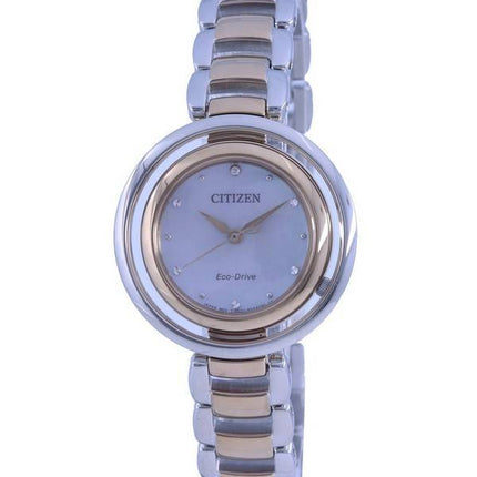 Montre pour femme Citizen Diamond Accent en acier inoxydable deux tons Eco-Drive EM0666-89D