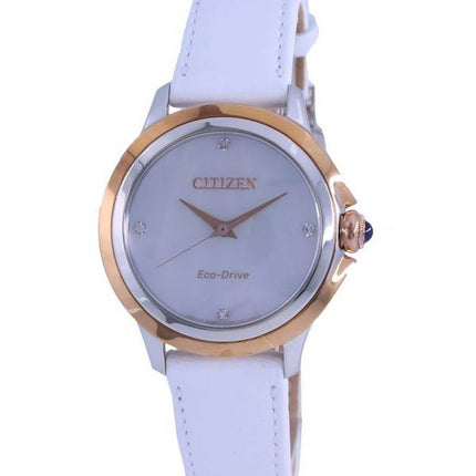 Montre pour femme Citizen Ceci Diamond Accents avec bracelet en cuir Eco-Drive EM0796-08Y