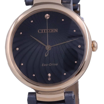 Montre Citizen Eco-Drive EM0853-14H en acier inoxydable dorÃ© avec cadran noir pour femme