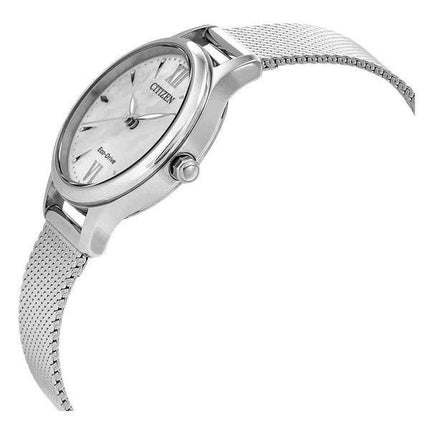 Montre pour femme Citizen Eco-Drive en acier inoxydable avec cadran blanc EM0899-81A