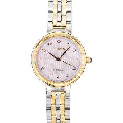 Montre femme Citizen L Classic bicolore en acier inoxydable avec cadran en nacre et mouvement Eco-Drive EM0996-84Y