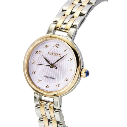 Montre femme Citizen L Classic bicolore en acier inoxydable avec cadran en nacre et mouvement Eco-Drive EM0996-84Y
