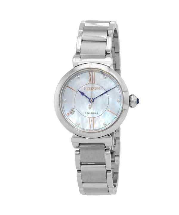 Montre pour femme Citizen L Series avec accents de diamants et cadran en nacre Eco-Drive EM1070-83D