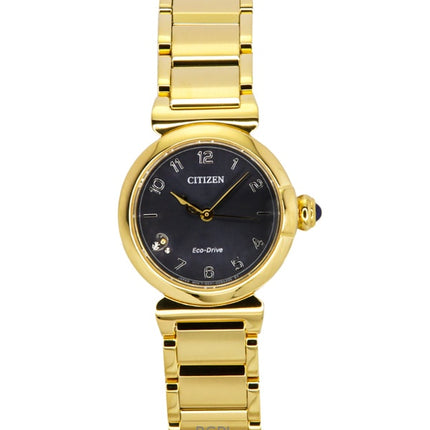 Montre Citizen L Mae Bells Mini pour femme, acier inoxydable doré, cadran gris, Eco-Drive EM1132-88H