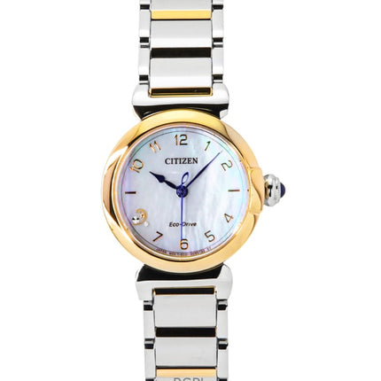 Montre Citizen L May Bells Mini pour femme, en acier inoxydable, cadran blanc nacré, Eco-Drive EM1136-87D