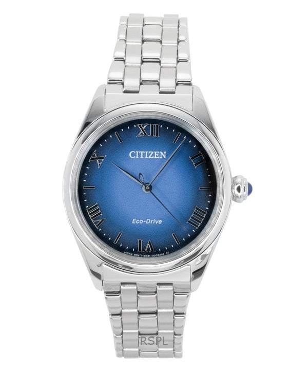 Montre femme Citizen L Classic en acier inoxydable, cadran bleu, Eco-Drive EM1140-80L