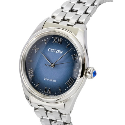 Montre femme Citizen L Classic en acier inoxydable, cadran bleu, Eco-Drive EM1140-80L