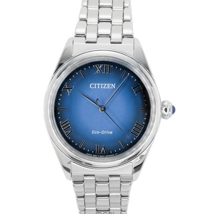 Montre femme Citizen L Classic en acier inoxydable, cadran bleu, Eco-Drive EM1140-80L