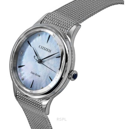 Montre Citizen L en acier inoxydable avec cadran en nacre Eco-Drive EM1150-86D pour femme